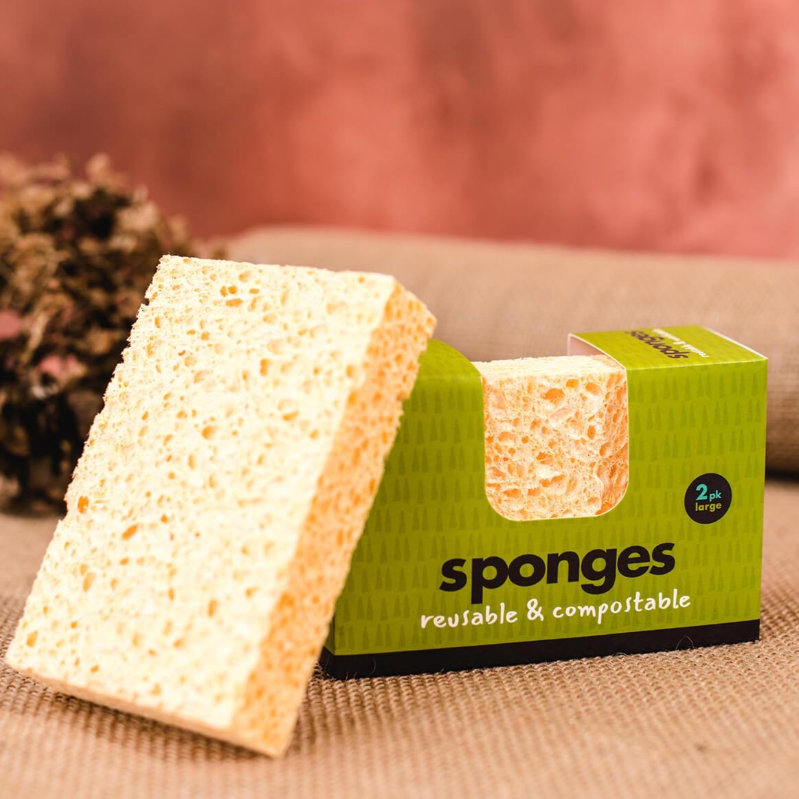 EcoLiving Compostable Sponge (2 Pack) - Large - Life Before Plastik